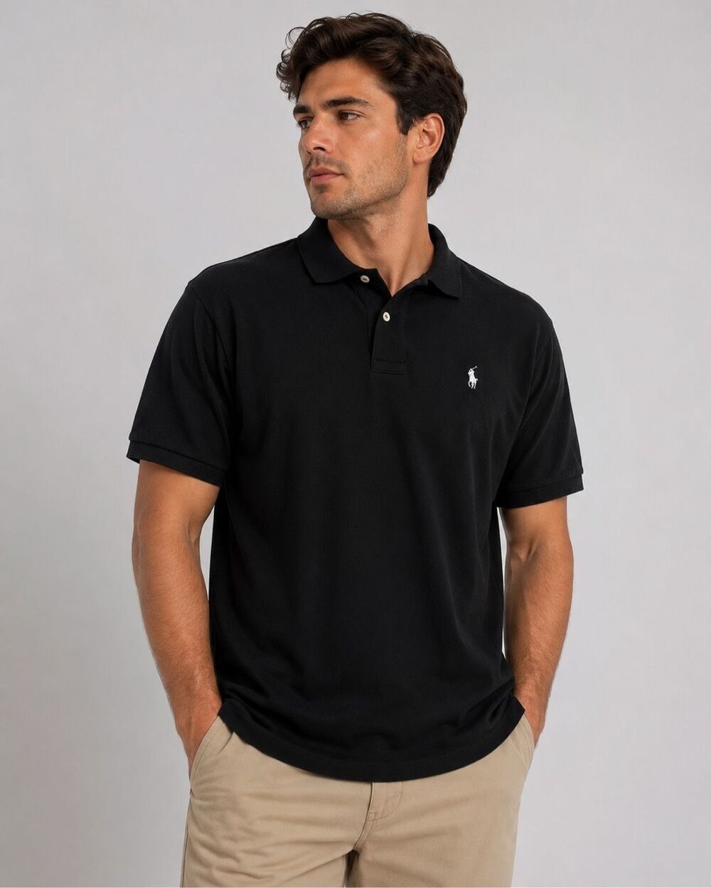Polo Ralph Lauren Men’s Black Short Sleeve Polo Shirt XXL White Pony